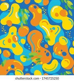 Colorful fluid colorful fun bubbles background. Seamless 

vector pattern.