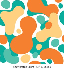 Colorful fluid colorful fun bubbles background. Seamless 

vector pattern.