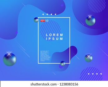 Colorful fluid geometric background. Liquid, flow, fluid background. Fluid 3d shapes composition. Modern abstract cover. Eps 10 vector