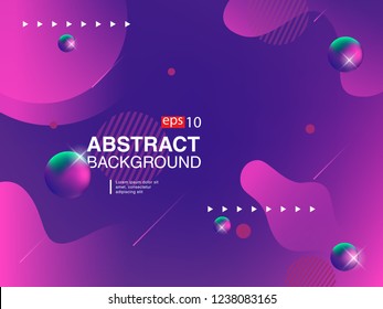 Colorful fluid geometric background. Liquid, flow, fluid background. Fluid 3d shapes composition. Modern abstract cover. Eps 10 vector