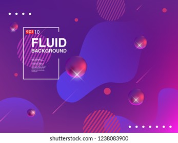 Colorful fluid geometric background. Liquid, flow, fluid background. Fluid 3d shapes composition. Modern abstract cover. Eps 10 vector