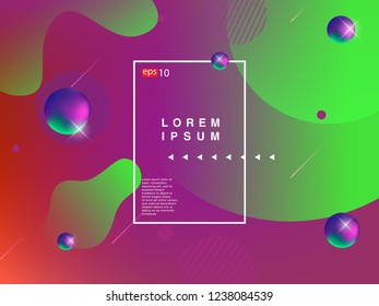 Colorful fluid geometric background. Liquid, flow, fluid background. Fluid 3d shapes composition. Modern abstract cover. Eps 10 vector