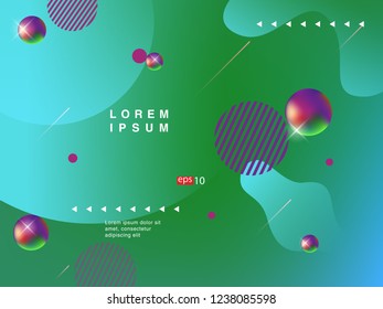 Colorful fluid geometric background. Liquid, flow, fluid background. Fluid 3d shapes composition. Modern abstract cover. Eps 10 vector