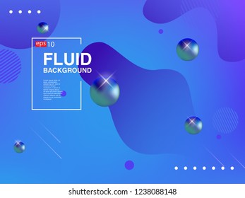 Colorful fluid geometric background. Liquid, flow, fluid background. Fluid 3d shapes composition. Modern abstract cover. Eps 10 vector