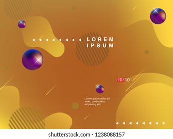 Colorful fluid geometric background. Liquid, flow, fluid background. Fluid 3d shapes composition. Modern abstract cover. Eps 10 vector