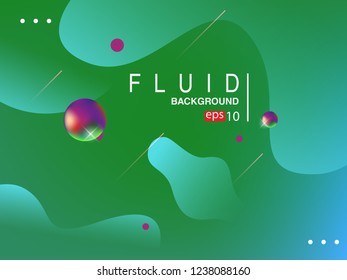 Colorful fluid geometric background. Liquid, flow, fluid background. Fluid 3d shapes composition. Modern abstract cover. Eps 10 vector