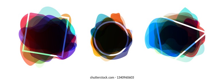 Colorful fluid gradient with abstract shapes. Template for logo, flyer, presentation, banner, poster or other creatives art.