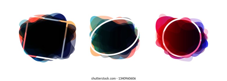 Colorful fluid gradient with abstract shapes. Template for logo, flyer, presentation, banner, poster or other creatives art.
