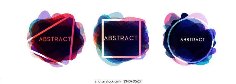 Colorful fluid gradient with abstract shapes. Template for logo, flyer, presentation, banner, poster or other creatives art.