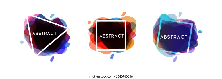 Colorful fluid gradient with abstract shapes. Template for logo, flyer, presentation, banner, poster or other creatives art.