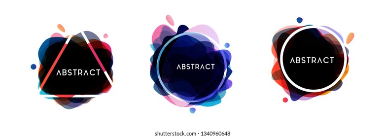 Colorful fluid gradient with abstract shapes. Template for logo, flyer, presentation, banner, poster or other creatives art.