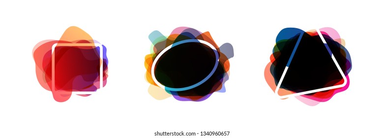 Colorful fluid gradient with abstract shapes. Template for logo, flyer, presentation, banner, poster or other creatives art.