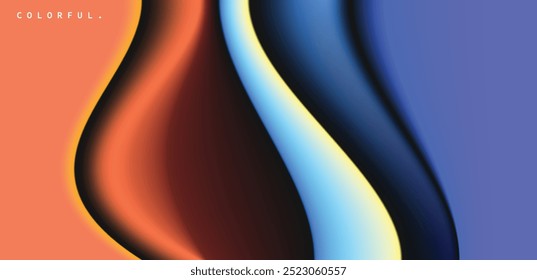 Colorful fluid gradient background. Abstract blurred color gradation backdrop. For presentation, cover, banner, poster, or social media template.