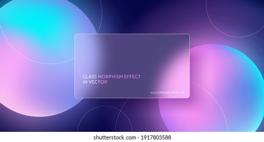 Colorful fluid gradient background and glass morphism  Vector template futuristic trendy design Banner  3d Poster  minimalism neon cover  glass blur flyer  Geometric website  ui glossy backdrop