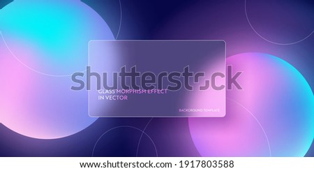 Colorful fluid gradient background with glass morphism. Vector template futuristic trendy design Banner, 3d Poster, minimalism neon cover, glass blur flyer. Geometric website, ui glossy backdrop