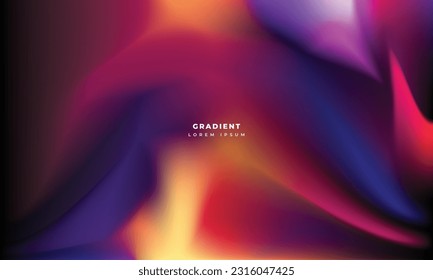 Colorful fluid gradient mesh background template copy space. Dynamic colour gradation backdrop design for poster, landing page, banner, leaflet, pamphlet, cover, or magazine.