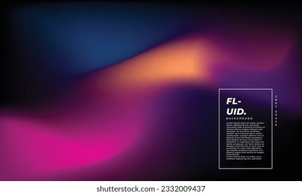 Colorful fluid gradient mesh background template copy space. Dynamic colour gradation poster or banner design for advertisement, branding, event, or festival graphic element.