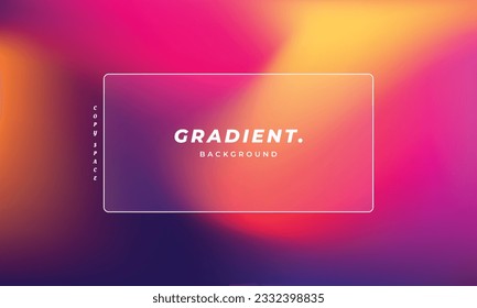 Colorful fluid gradient mesh background template copy space. Wavy colour gradation backdrop design with frame for poster, banner, landing page, flyer, brochure, or cover.