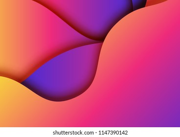 Colorful fluid gradient paper cut abstract background.For business banner template and material design.Vector illustration.