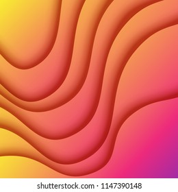 Colorful fluid gradient paper cut abstract background.For business banner template and material design.Vector illustration.