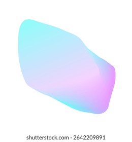 Colorful fluid gradient shape with soft pastel blend of cyan, blue and pink tones
