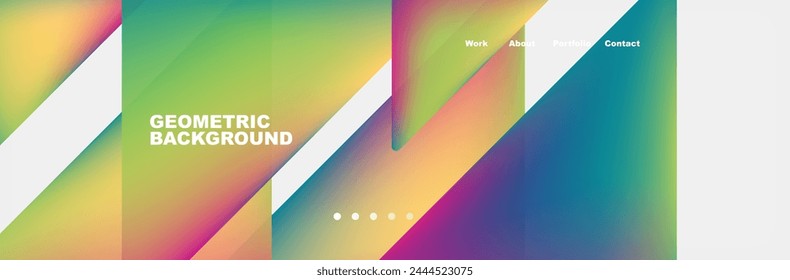 Colorful fluid gradient triangles and squares web site template. Vector Illustration For Wallpaper, Banner, Background, Card, Book Illustration, landing page