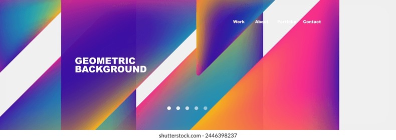 Colorful fluid gradient triangles and squares web site template. Vector Illustration For Wallpaper, Banner, Background, Card, Book Illustration, landing page