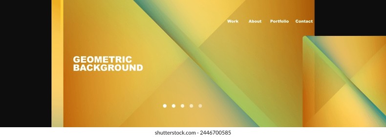 Colorful fluid gradient triangles and squares web site template. Vector Illustration For Wallpaper, Banner, Background, Card, Book Illustration, landing page