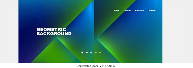 Colorful fluid gradient triangles and squares web site template. Vector Illustration For Wallpaper, Banner, Background, Card, Book Illustration, landing page