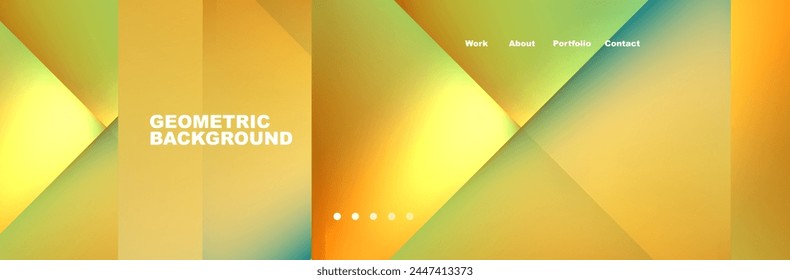 Colorful fluid gradient triangles and squares web site template. Vector Illustration For Wallpaper, Banner, Background, Card, Book Illustration, landing page