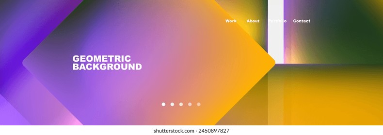 Colorful fluid gradient triangles and squares web site template. Vector Illustration For Wallpaper, Banner, Background, Card, Book Illustration, landing page