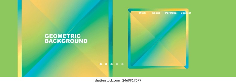 Colorful fluid gradient triangles and squares web site template. Vector Illustration For Wallpaper, Banner, Background, Card, Book Illustration, landing page