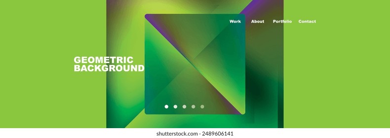 Colorful fluid gradient triangles and squares web site template. Vector Illustration For Wallpaper, Banner, Background, Card, Book Illustration, landing page