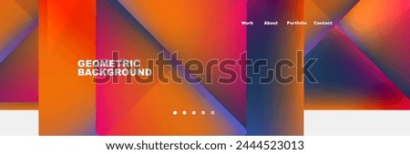 Colorful fluid gradient triangles and squares web site template. Vector Illustration For Wallpaper, Banner, Background, Card, Book Illustration, landing page