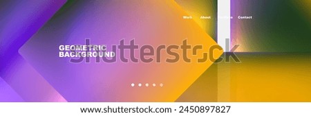 Colorful fluid gradient triangles and squares web site template. Vector Illustration For Wallpaper, Banner, Background, Card, Book Illustration, landing page