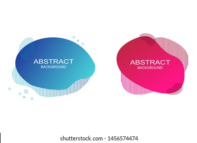 colorful fluid graphic elements set. Dynamical colored forms and line. Gradient abstract banners with flowing liquid shapes. Template for the design of a logo, flyer or presentation