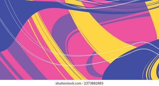 Colorful fluid liquid background design. fuchsia, yellow, purple color. Fluid shapes vector composition. 