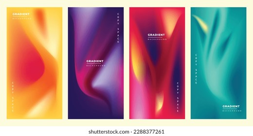 Colorful fluid mesh background template copy space set for poster, banner, leaflet, pamphlet, brochure, cover, booklet, or flyer