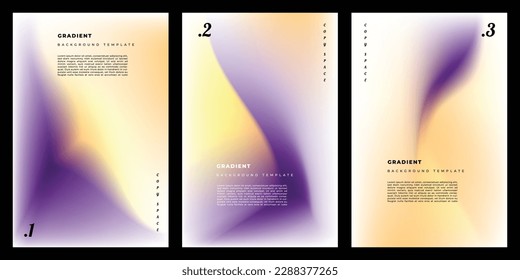 Colorful fluid mesh background template copy space set for poster, banner, leaflet, pamphlet, brochure, cover, booklet, or flyer