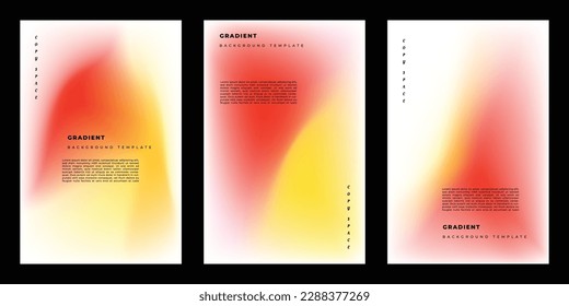Colorful fluid mesh background template copy space set for poster, banner, leaflet, pamphlet, brochure, cover, booklet, or flyer