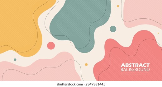 Colorful fluid pastel soft color abstract background with orange, green, pink and red solid color on white flat background. Eps10 vector