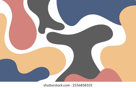 Colorful fluid shape background. Minimalist curve backdrop. Simple and modern background.