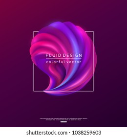 Colorful fluid shape design. 3d vector illustration