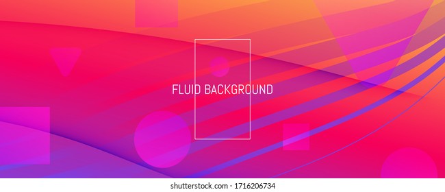 Forma Fluida Colorida. Concepto 3d de flujo. Líneas geométricas de curva. Forma de fluido empresarial. Patrón ondulado. Bandas de flujo. Antecedentes abstractos. Movimiento Futurista. Revista brillante. Forma fluida.