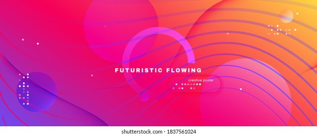 Colorful Fluid Shape. Flow Abstract Stripes. Vector Gradient Lines. Digital Fluid Shape. Modern Pattern. Flow Design. 3d Movement. Dynamic Wallpaper. Bright Template. Fluid Shape.