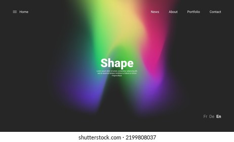 Colorful Fluid Shape On Dark Grey Background. Oil Slick Smudge Wallpaper With Flowing Gradient. Vector Illustration.