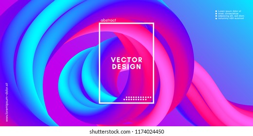 Colorful Fluid Shape. Vector Illustration. 3d Abstract Background. Flow Vibrant Gradient. Modern Color Wave Fluid Poster for Flyer, Banner, Blank, Business Presentation. Fluid Cover with Wavy Liquid.