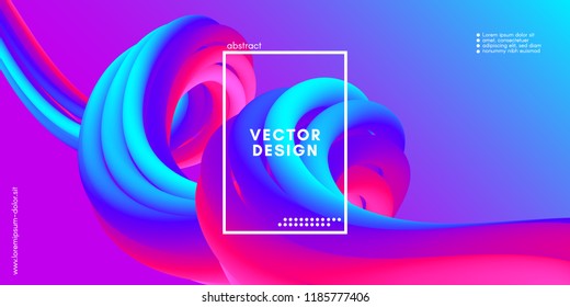 Colorful Fluid Shape. Vector Illustration. 3d Abstract Background. Flow Vibrant Gradient. Modern Color Wave Fluid Poster for Flyer, Banner, Blank, Business Presentation. Fluid Cover with Wavy Liquid.