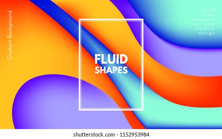 Colorful Fluid Shapes. Abstract Background with Gradient. 3d Composition with Bright Liquid. Eps10 Vector Illustration. Geometric Pattern with Fluid Elements for Cover, Banner, Poster, Business Design