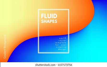 Colorful Fluid Shapes. Abstract Background with Gradient. 3d Composition with Bright Liquid. Eps10 Vector Illustration. Geometric Pattern with Fluid Elements for Cover, Banner, Poster, Business Design